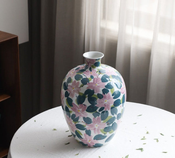 Unique Handmade Modern Flower Vase, Large Porcelain Vases for Modern Home Decor, Centerpiece Ceramic Bouquet Vases, Contemporary Vases on Dining Table-LargePaintingArt.com