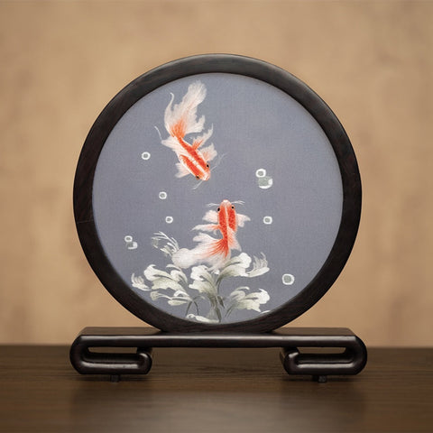 Exclusive Business Present Panda Embroidered Decor, Traditional Chinese Suzhou Embroidery Ornament, Premium Souvenir, Unique Birthday Gift-LargePaintingArt.com