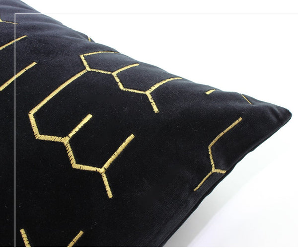 Large Decorative Throw Pillows for Couch, Modern Sofa Throw Pillows, Black Abstract Contemporary Throw Pillow for Living Room-LargePaintingArt.com
