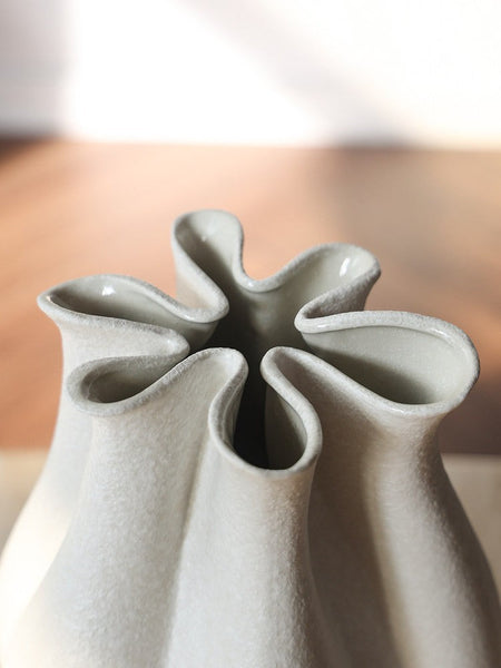 Large Porcelain Vases for Modern Home Decor, Unique Handmade Modern Flower Vase, Centerpiece Ceramic Bouquet Vases, Contemporary Vases on Dining Table-LargePaintingArt.com