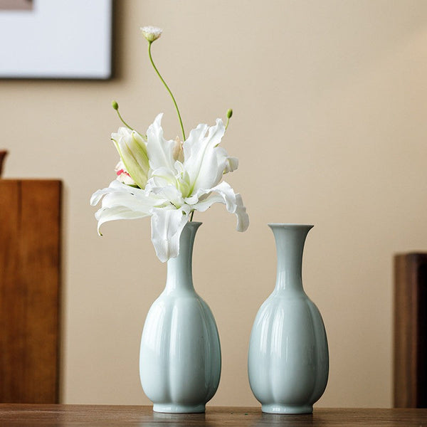 Small Flower Vases on Table, Rustic Porcelain Flower Vases, Ceramic Bud Vases, Handmade Water Holding Flower Vase-LargePaintingArt.com