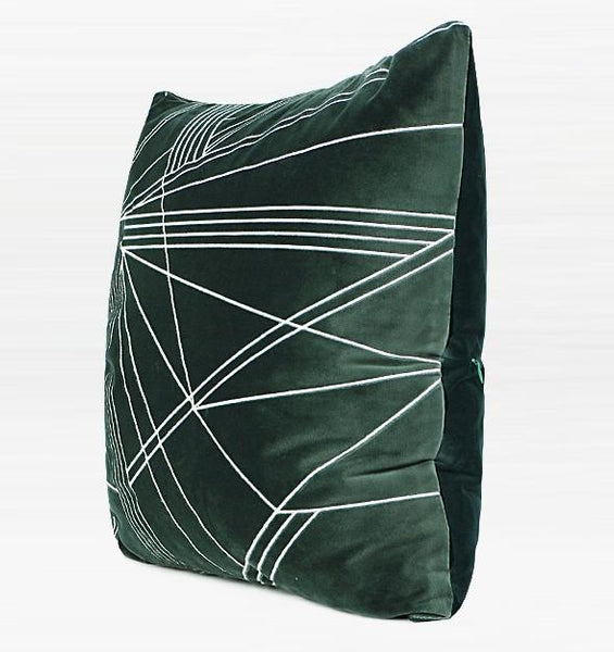 Modern Sofa Pillows, Dark Green Throw Pillows, Large Simple Modern Pillows, Decorative Pillows for Couch, Contemporary Throw Pillows-LargePaintingArt.com