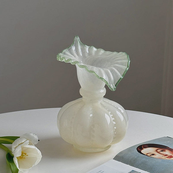Creative Modern Vase for Living Room, Decorative Flower Vases on Table, Small Flower Vase, Modern Glass Flower Vases, Handmade Glass Bud Vases-LargePaintingArt.com