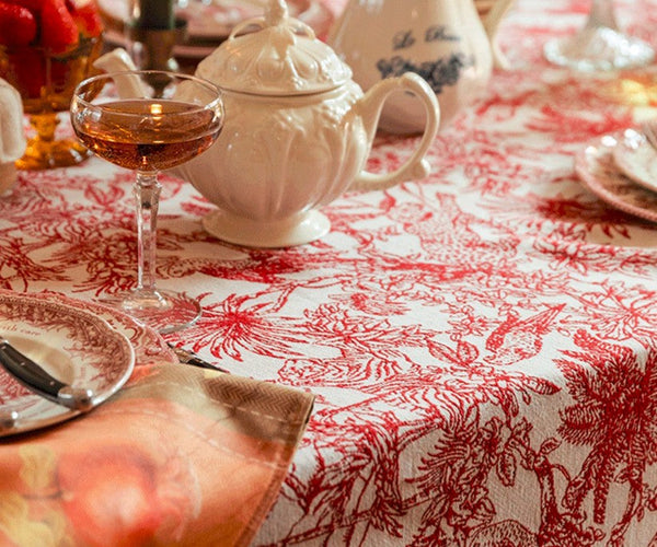 Modern Rectangle Tablecloth for Dining Room Table, Jungle Animals Leopard Parrot Pattern Tablecloth for Home Decoration, Large Square Tablecloth, Christmas Tablecloth-LargePaintingArt.com
