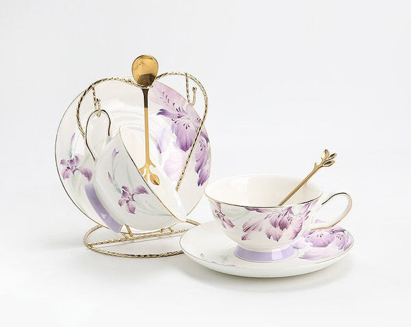 Elegant Coffee Cup, Porcelain Coffee Cup, Ceramic Tea Cup Set, Luxury Tea Cup with Saucer, Porcelain Tea cups, British Tea Cup Set, Afternoon Tea Cup with Saucer Set-LargePaintingArt.com