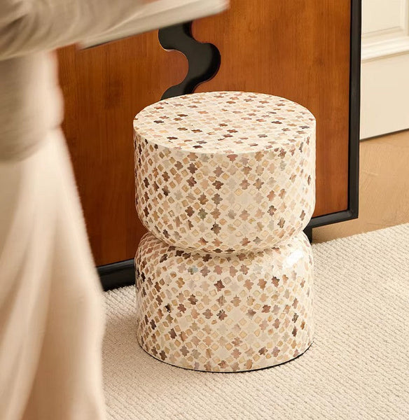 Elegant Small End Table, Modern Side Table, Contemporary Bedside Table, Bedside Small Side Table, Creative Coffee Table, Contemporary Side Table, Portable Casual Side Table, Shell Small Sofa Side Table-LargePaintingArt.com