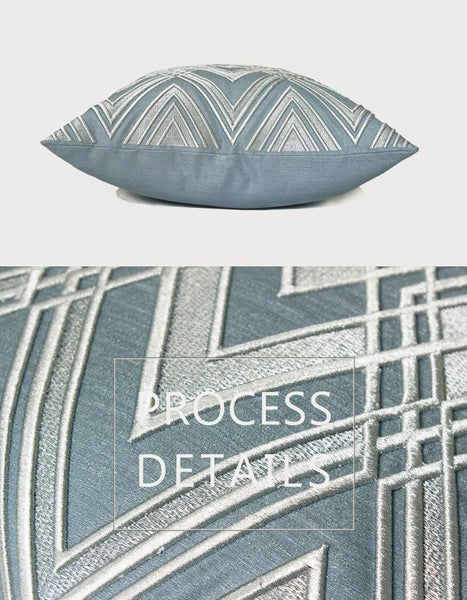 Simple Modern Pillows, Blue Modern Throw Pillows, Decorative Pillows for Couch, Modern Sofa Pillows, Contemporary Throw Pillows-LargePaintingArt.com