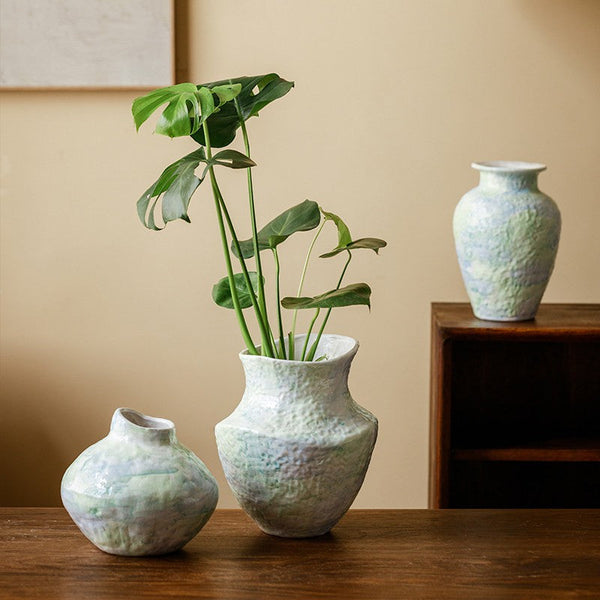 Modern Porcelain Flower Vases, Handmade Water Holding Flower Vases, Centerpiece on Dining Table, Ceramic Bouquet Vases, Flower Vases on Table-LargePaintingArt.com