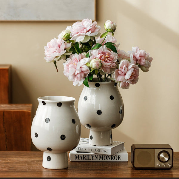 Ceramic Bud Vases, Small Flower Vases on Table, Handmade Water Holding Flower Vase, Modern Porcelain Flower Vases-LargePaintingArt.com