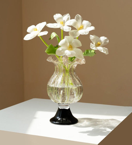 Mid Century Vases for Flowers, Contemporary Glass Vases, Handmade Modern Vases for Living Room, Unique Decorative Glass Vase, Centerpiece Vases on Table-LargePaintingArt.com
