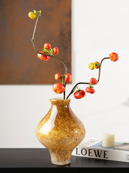 Handmade Liuli Vases, Color Glaze Vase, Contemporary Vases for Modern Home Decor, Modern Glass Bud Vases, Centerpiece Vases on Table-LargePaintingArt.com