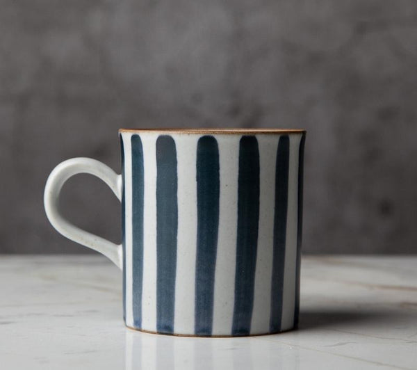 Pottery Tea Cup, Large Capacity Coffee Cup, 10 oz Cappuccino Coffee Mug, Handmade Pottery Coffee Cup-LargePaintingArt.com