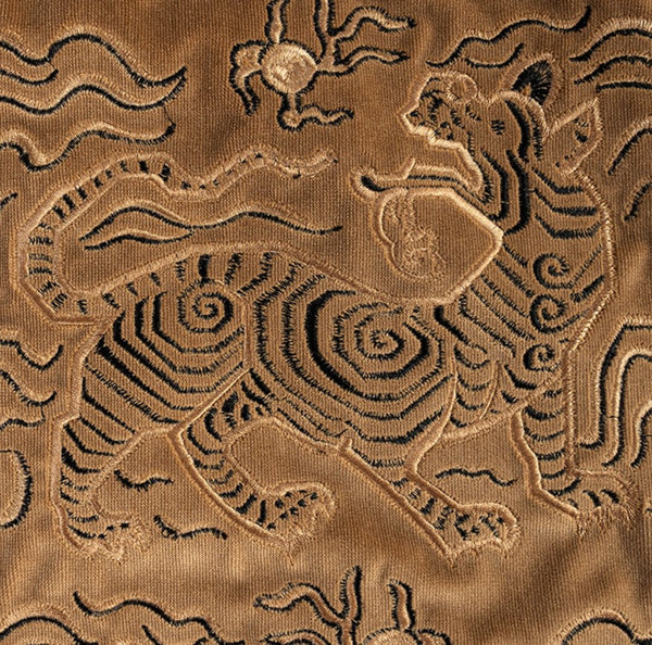 Contemporary Modern Sofa Pillows, Embroidery Tiger Pattern Pillows for Couch, Decorative Throw Pillows for Bedroom, Large Modern Sofa Pillow for Living Room-LargePaintingArt.com