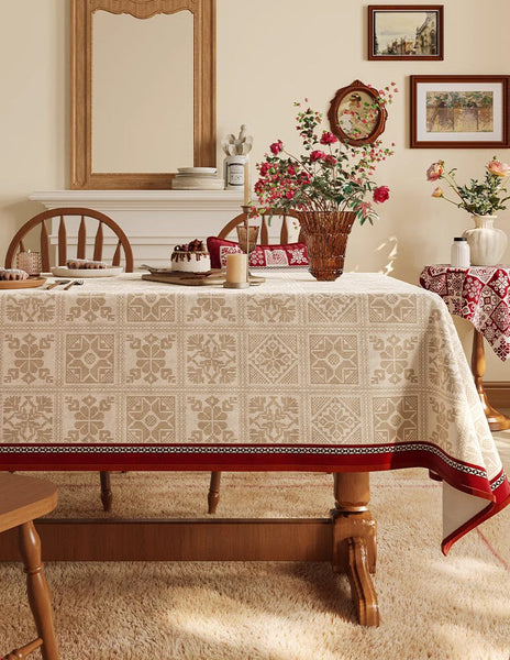 Large Table Cover for Dining Room Table, Holiday Rectangular Tablecloth for Dining Table, Modern Rectangle Tablecloth for Oval Table-LargePaintingArt.com