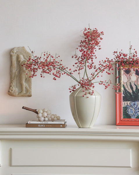 Centerpiece Ceramic Bouquet Vases, Porcelain Vases for Modern Home Decor, Large Contemporary Vases on Dining Table, Handmade Modern Flower Vase-LargePaintingArt.com