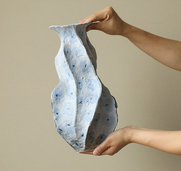 Porcelain Vases for Modern Home Decor, Contemporary Vases on Dining Table, Centerpiece Ceramic Bouquet Vases, Elegant Handmade Modern Flower Vase-LargePaintingArt.com