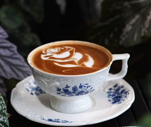 Porcelain Coffee Saucer, Traditional Ceramic Tea Cup with Saucer, Afternoon Tea Saucer Set, Coffee Gift Box Set, Vintage Tea Cup Set, Modern Ceramic Cup-LargePaintingArt.com