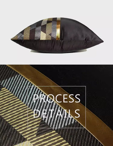 Modern Pillows for Living Room, Black Decorative Modern Pillows for Couch, Modern Sofa Pillows Covers, Modern Sofa Cushion-LargePaintingArt.com