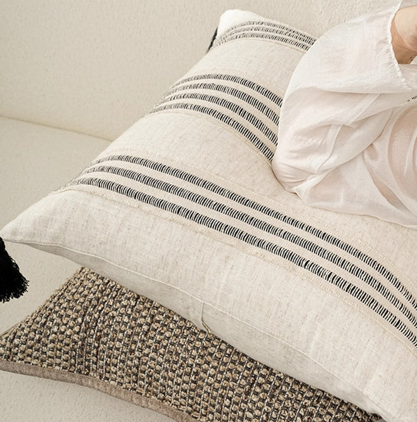 Contemporary Modern Sofa Pillows for Bedroom, Simple Decorative Throw Pillows, Large Throw Pillow for Interior Design, Large Square Modern Throw Pillows for Couch-LargePaintingArt.com