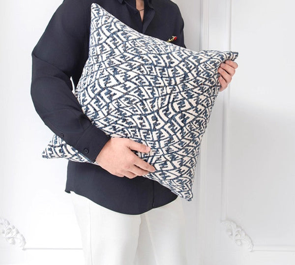 Modern Pillows for Couch, Blue Decorative Throw Pillows for Living Room, Decorative Pillow Covers, Large Modern Sofa Cushion-LargePaintingArt.com