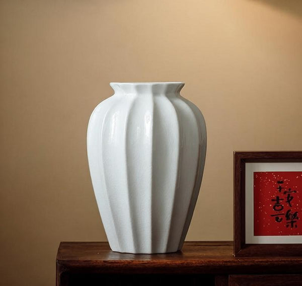 Centerpiece Ceramic Bud Vases, Porcelain Flower Vases, Large Flower Vases on Table, Handmade Water Holding Flower Vase-LargePaintingArt.com