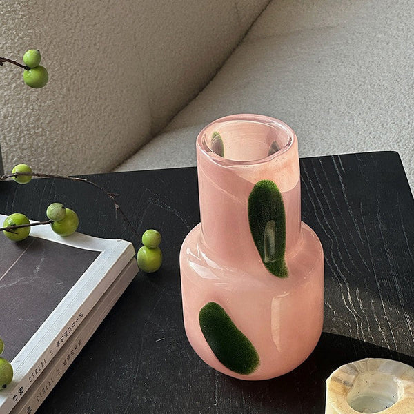 Handmade Glass Bud Vases, Flower Vases on Table, Vintage Small Glass Flower Vases, Water Holding Flower Vases-LargePaintingArt.com