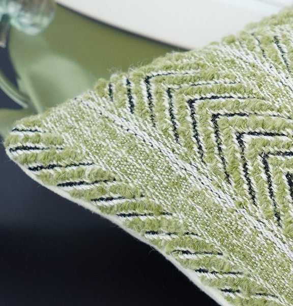 Morocco Green White Modern Sofa Pillows, Large Square Modern Throw Pillows for Couch, Large Decorative Throw Pillows, Simple Throw Pillow for Interior Design-LargePaintingArt.com