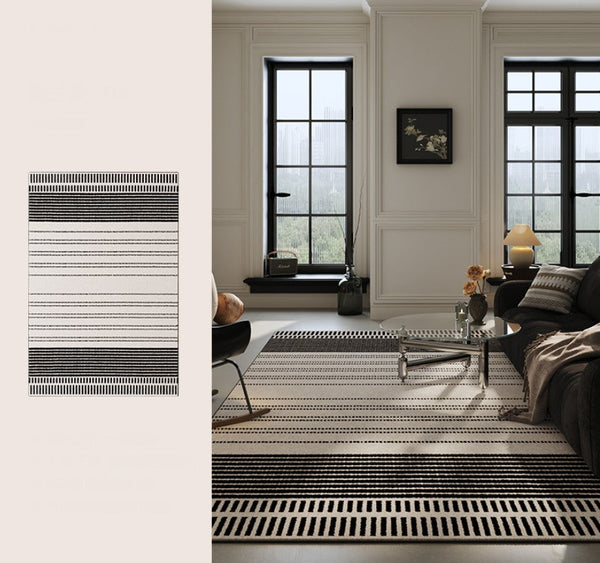 Geometric Contemporary Modern Rugs Next to Bed, Large Abstract Rugs for Living Room, Extra Large Modern Area Rugs-LargePaintingArt.com