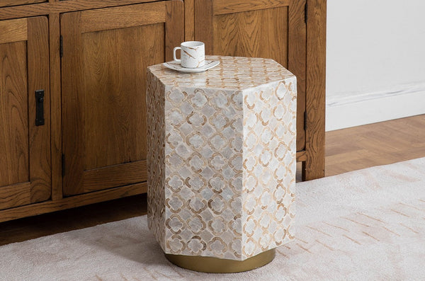 Creative Coffee Table, Contemporary Small Sofa Side Table, Shell Small Side Table, Portable Casual Side Table, Unique Small End Table-LargePaintingArt.com