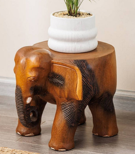 Handmade Solid Wood low Stool, Elephant Wooden Stool, Elephant Sofa Stool, Dining Table Stool, Creative Shoe-changing Stool-LargePaintingArt.com