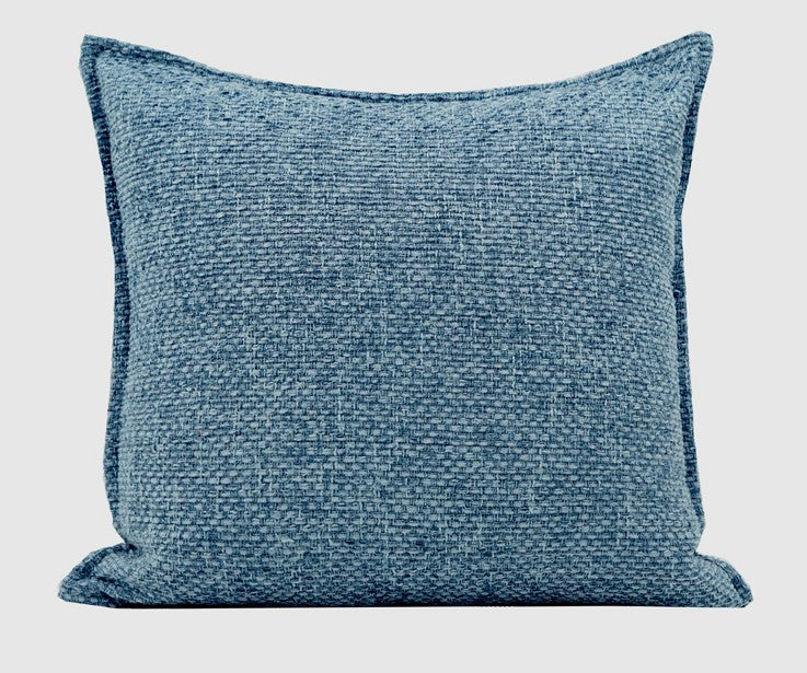 Large Modern Square Throw Pillows for Couch, Blue Modern Sofa Pillow, Blue Decorative Pillow, Simple Throw Pillow for Interior Design-LargePaintingArt.com