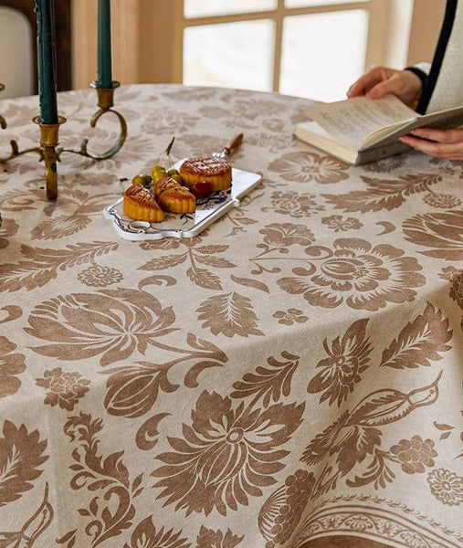 Large Modern Rectangle Tablecloth for Dining Table, Flower Pattern Table Covers for Round Table, Farmhouse Table Cloth for Oval Table, Square Tablecloth for Kitchen-LargePaintingArt.com