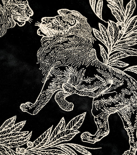 Modern Pillows for Couch, Embroidery Lion Decorative Pillow Covers, Decorative Throw Pillows for Living Room, Large Modern Sofa Pillows-LargePaintingArt.com