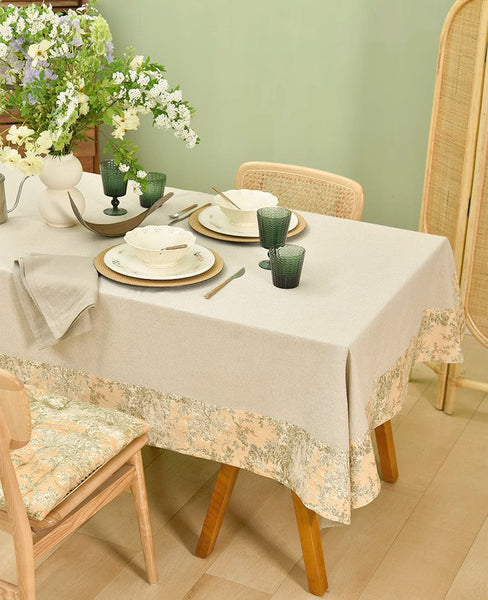Modern Tablecloth for Kitchen, Cotton and Linen Rectangle Table Covers for Dining Room Table, Square Tablecloth for Coffee Table-LargePaintingArt.com