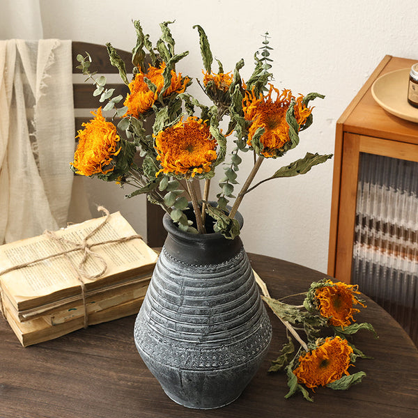 Natural Decorations, A Bunch of Sunflowers, Flower Arrangement, Handmade Artificial Flowers for Home Decor, Natural Dried Sunflower Stems-LargePaintingArt.com