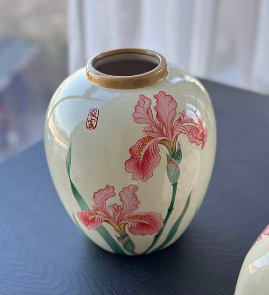 Centerpiece Ceramic Bouquet Vases, Handmade Modern Flower Vase, Large Flower Vases on Dining Table, Porcelain Flower Vases-LargePaintingArt.com