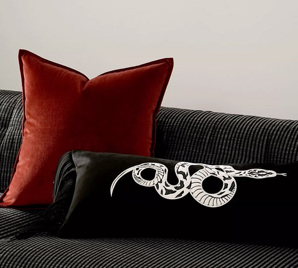 Large Modern Sofa Pillows, Modern Pillows for Couch, Red Decorative Pillow Covers, Decorative Throw Pillows for Living Room-LargePaintingArt.com