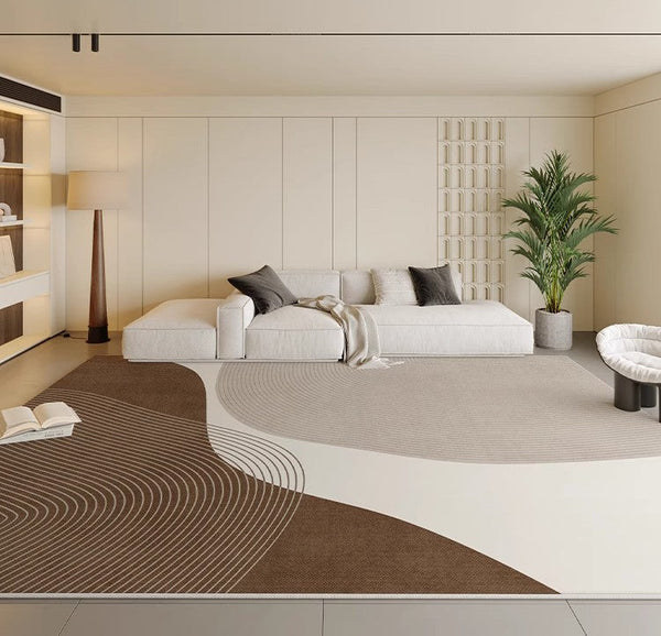 Large Geometric Rugs for Living Room, Abstract Modern Area Rugs for Bedroom, Contemporary Modern Rugs for Bedroom-LargePaintingArt.com