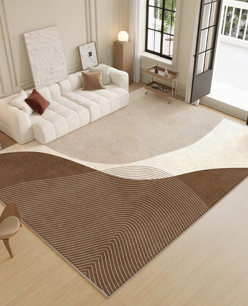 Large Geometric Rugs for Living Room, Abstract Modern Area Rugs for Bedroom, Contemporary Modern Rugs for Bedroom-LargePaintingArt.com