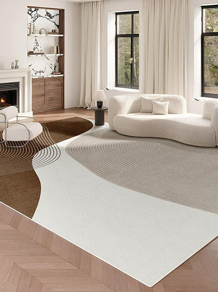 Large Geometric Rugs for Living Room, Abstract Modern Area Rugs for Bedroom, Contemporary Modern Rugs for Bedroom-LargePaintingArt.com