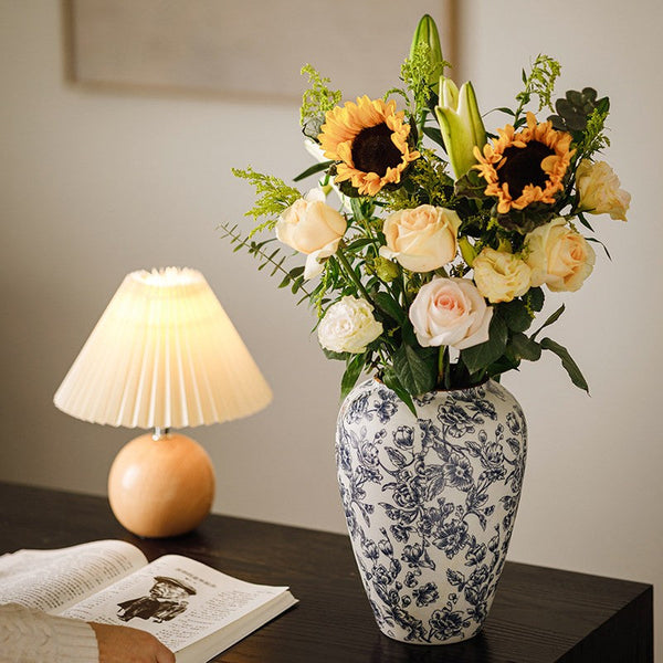 Porcelain Flower Vases, Modern Ceramic Bouquet Vases, Centerpiece on Dining Table, Flower Vase on Table, Handmade Water Holding Flower Vases-LargePaintingArt.com