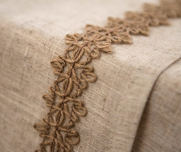 Cotton and Linen Tablecloth for Home Decoration, Large Rectangle Table Cover for Dining Room Table, Modern Table Cloth, Square Tablecloth for Round Table-LargePaintingArt.com