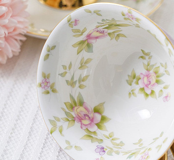 Elegant Ceramic Coffee Cups, Beautiful British Tea Cups, Unique Traditional Afternoon Tea Cup and Saucer in Gift Box, Royal Porcelain Tea Cup Set-LargePaintingArt.com