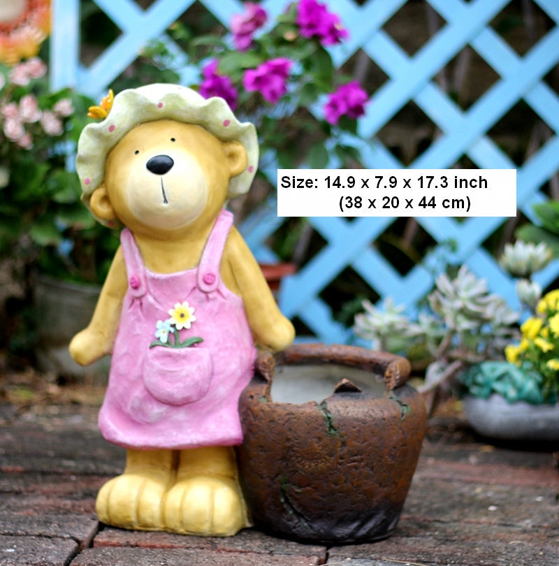 Garden Animal Sculpture Bear Statues, Garden Decor Ideas, Outdoor Garden Decoration, Animal Statues, Garden Ornament, Villa Courtyard Decor-LargePaintingArt.com