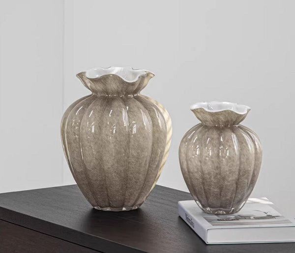 Handmade Liuli Vases, Color Glaze Vase, Contemporary Vases for Modern Home Decor, Glass Bud Vases, Centerpiece Vases on Table-LargePaintingArt.com