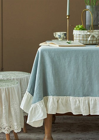 Long Rectangle Tablecloth for Dining Room Table, Blue Modern Table Cloth, Extra Large Tablecloth for Home Decoration, Square Tablecloth for Round Table-LargePaintingArt.com