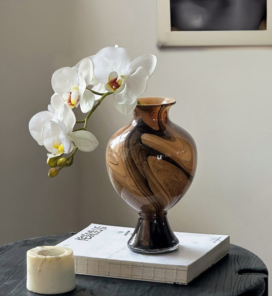 Modern Vases for Flowers, Unique Handmade Glass Bud Vases, Vintage Glass Flower Vases, Flower Vases on Table-LargePaintingArt.com