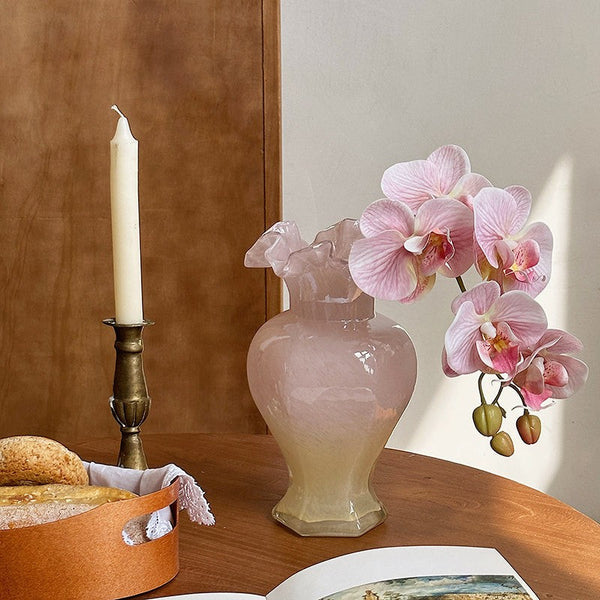 Water Holding Flower Vases, Glass Bud Vases, Bouquet Flower Vase, Vintage Glass Flower Vases, Handmade Flower Vases on Table-LargePaintingArt.com