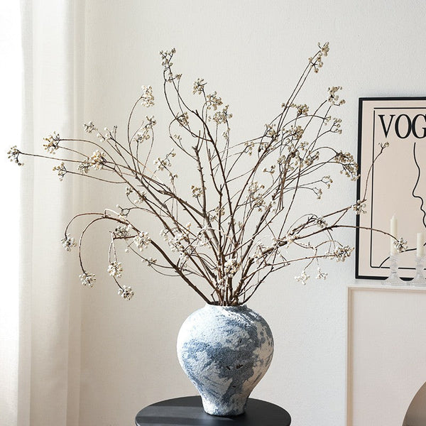 Dried Chinese Tallow Tree Twigs, Natural Decorations, 30 Inch Dried Long Twigs, Flower Arrangement, Handmade Artificial Flower, Natural Dried Branches-LargePaintingArt.com