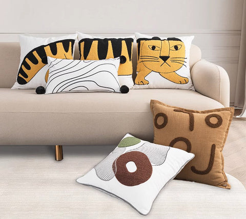 Tiger Decorative Pillows for Kids Room, Modern Pillow Covers, Modern Decorative Sofa Pillows, Decorative Throw Pillows for Couch-LargePaintingArt.com